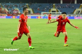 Tuyển Việt Nam hướng đến chiến thắng ở ngày ra quân ASEAN Cup 2024. (Ảnh: Hoài Nam/Vietnam+)