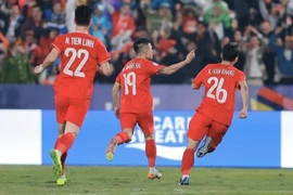 Tuyển Việt Nam sẽ sớm giành vé vào bán kết AFF Cup 2024? (Ảnh: Minh Quyết/TTXVN)