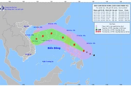 Đường đi của siêu bão Man-yi lúc 8 giờ ngày 16/11/2024. (Nguồn: Tổng cục KTTV)