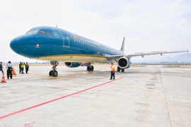 Các chuyến bay từ Hà Nội đi Điện Biên đều được Vietnam Airlines khai thác bằng máy bay Airbus A321. (Ảnh: PV/Vietnam+)