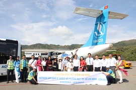 VASCO đang khai thác 12 chuyến mỗi ngày chặng bay Thành phố Hồ Chí Minh-Côn Đảo. (Ảnh: PV/Vietnam+)