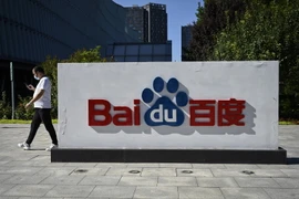 Biểu tượng Công ty Baidu tại Bắc Kinh, Trung Quốc. (Ảnh: AFP/TTXVN)