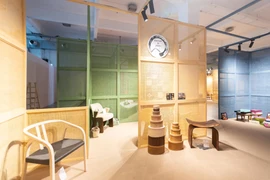 Các sản phẩm nội thất được trưng bày tại Vietnam Pavilion ở Milan Design Week. (Nguồn: HAWA Vietnam)