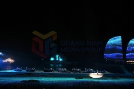 Công nghệ 3D Mapping được đưa vào tiết mục biểu diễn trong chương trình Carnaval Hạ Long 2024. (Nguồn: Báo Quảng Ninh)