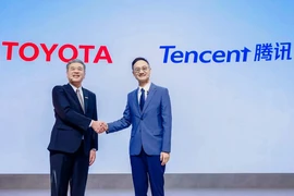 Toyota công bố liên minh chiến lược với Tencent tại Triển lãm ôtô Bắc Kinh vào ngày 25 tháng 4 năm 2024. (Nguồn: China Daily)