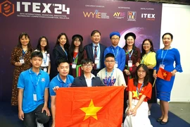 Đoàn Việt Nam tham dự Triển lãm công nghệ và phát minh, sáng tạo Quốc tế (ITEX) 2024. (Ảnh: Hằng Linh/TTXVN)