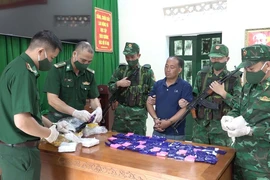 Biên phòng Thanh Hóa bắt đối tượng người Lào vận chuyển 24.000 viên ma túy. (Ảnh: TTXVN phát)