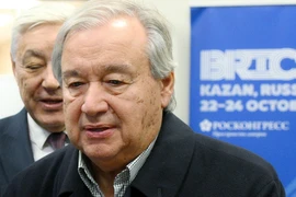 Tổng thư ký Liên hợp quốc Antonio Guterres dự Hội nghị BRICS tại Kazan. (Ảnh: Sputnik)