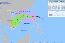 Hình ảnh đường đi của cơn bão Yinxing cập nhật lúc 5h ngày 8/11. (Nguồn: nchmf)