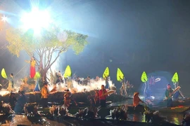 Festival Ninh Bình-Tràng An lần thứ 2 với chủ đề “Sắc màu di sản - Hội tụ và lan tỏa”. (Ảnh: Thùy Dung/TTXVN)