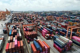 Kho bãi chứa container tại cảng Tân Vũ. (Ảnh: Tuấn Anh/TTXVN)