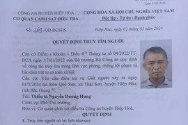 Quyết định truy tìm đối tượng Nguyễn Văn Tích. (Nguồn: Cơ quan Công an)