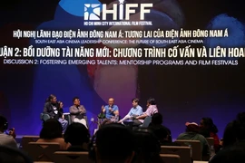 Toàn cảnh phiên thảo luận Bồi dưỡng tài năng mới trong khuôn khổ Hội nghị Lãnh đạo điện ảnh Đông Nam Á tại Thành phố Hồ Chí Minh. (Ảnh: Thu Hương/TTXVN)
