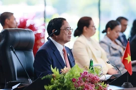 Thủ tướng Phạm Minh Chính tham dự Phiên Đối thoại giữa các lãnh đạo ASEAN và thanh niên ASEAN sáng 10/5/2023, tại Labuan Bajo, Indonesia,. (Ảnh: Dương Giang/TTXVN)