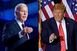 Cựu Tổng thống Mỹ Donald Trump (phải) và Tổng thống đương nhiệm Joe Biden. (Ảnh: AFP/TTXVN)