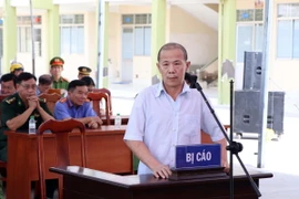 Bị cáo Phạm Văn Nghệ tại phiên tòa. (Ảnh: Kim Há/TTXVN)