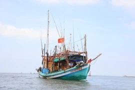 Tàu đánh bắt thủy sản trên vùng biển Cà Mau. (Ảnh: Hồng Đạt/TTXVN)
