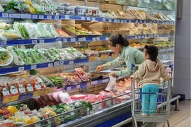 Khách hàng chọn mua thực phẩm tại siêu thị Co.opmart Thanh Hà (thành phố Phan Rang-Tháp Chàm, Ninh Thuận). (Ảnh: Nguyễn Thành/ TTXVN)
