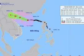 Bản đồ đường đi của Bão số 3, lúc 7h ngày 6/9/2024. (Ảnh: TTXVN phát)