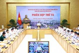 Phiên họp thứ 14 của Ban Chỉ đạo Nhà nước các công trình, dự án quan trọng quốc gia, trọng điểm ngành giao thông vận tải. (Ảnh: Dương Giang/TTXVN)