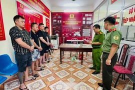 Các đối tượng tại cơ quan công an. (Nguồn: Cơ quan Công an)