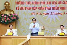 Thủ tướng Phạm Minh Chính chủ trì Hội nghị. (Ảnh: Dương Giang/TTXVN)