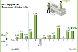 Chỉ số giá tiêu dùng tháng 10 năm 2024 tăng 0,33%