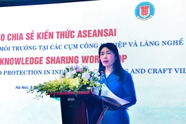 Phó Tổng Kiểm toán Hà Thị Mỹ Dung nhấn mạnh các kiến nghị đã góp phần nâng cao tính kinh tế, hiệu lực và hiệu quả trong hoạt động của các cơ quan chức năng khi thực hiện các chính sách về môi trường. (Ảnh: KTNN/Vietnam+)