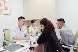 Bác sĩ tư vấn cho các cặp vợ chồng vô sinh hiếm muộn. (Ảnh: PV/Vietnam+)