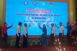 Lễ phát động phong trào đăng ký hiến tặng mô, hiến mô tạng tại tỉnh Quảng Ninh. (Ảnh: PV/Vietnam+)