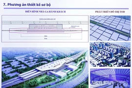 Phương án thiết kế sơ bộ Dự án đường sắt tốc độ cao trên trục Bắc-Nam. (Ảnh: Doãn Tấn/TTXVN)