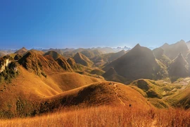 Đồi cỏ cháy Ba Quáng nằm giữa đồi núi trập trùng, hùng vĩ, mang vẻ đẹp độc đáo, hoang sơ, thơ mộng. (Nguồn: Báo Cao Bằng)