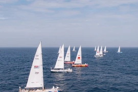 Những đội thuyền đầu tiên của Giải đua thuyền buồm vòng quanh thế giới Clipper Race mùa giải 2023-2024. (Ảnh: TTXVN phát)
