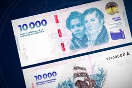 Tờ 10.000 peso mới của Argentina. (Nguồn: Merco Press)