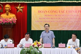 Bộ trưởng Bộ Xây dựng Nguyễn Thanh Nghị phát biểu tại buổi làm việc. (Ảnh: Công Phong/TTXVN)
