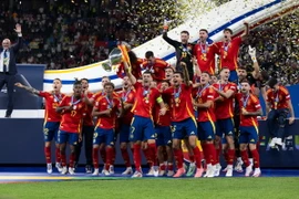 Tại EURO 2024, Tây Ban Nha toàn thắng cả 7 trận ở giải đấu, đánh bại hàng loạt đối thủ tên tuổi để đăng quang ngôi vô địch. (Ảnh: THX/TTXVN)