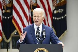 Tổng thống Mỹ Joe Biden phát biểu tại Nhà Trắng ở Washington D.C. (Ảnh: Kyodo/TTXVN)