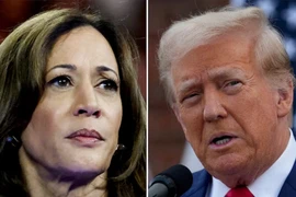 Phó Tổng thống Mỹ Kamala Harris (trái) và cựu Tổng thống Donald Trump. (Ảnh: REUTERS/TTXVN)