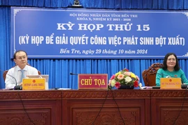 Chủ tọa điều hành kỳ họp. (Ảnh: Công Trí/TTXVN)