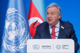 Tổng thư ký Liên hợp quốc Antonio Guterres phát biểu tại phiên khai mạc Hội nghị COP29. (Ảnh: REUTERS)