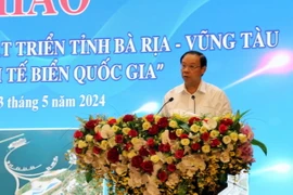 Chủ tịch UBND tỉnh Bà Rịa-Vũng Tàu Nguyễn Văn Thọ phát biểu tại hội thảo. (Ảnh: Đoàn Mạnh Dương/TTXVN)