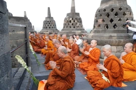 Indonesia: Hàng nghìn tăng ni, Phật tử hành hương về Bảo tháp Borobudur