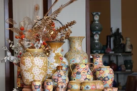 Sản phẩm gốm Biên Hòa được định danh trên thị trường quốc tế bởi màu "men đồng trổ bông" và màu đỏ đá ong. (Ảnh: Sỹ Tuyên/TTXVN)