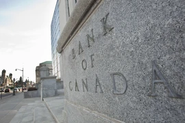 Quang cảnh bên ngoài Ngân hàng Trung ương Canada tại Ottawa. (Ảnh: AFP/TTXVN)