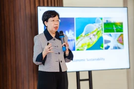Giáo sư Lily Kong, Chủ tịch Đại học Quản lý Singapore.(Ảnh: PV/Vietnam+)