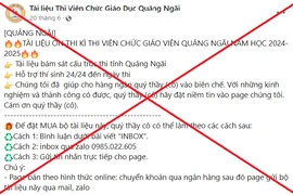 Sở Giáo dục và Đào tạo tỉnh Quảng Ngãi khẳng định đến thời điểm hiện tại, Sở chưa phát hành tài liệu ôn thi cho kỳ thi tuyển dụng giáo viên năm 2024.