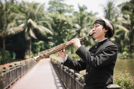 Nghệ sỹ Taruki Sax là con trai của Nghệ sỹ Nhân dân Thái Bảo và Nghệ sỹ Ưu tú Anh Tuấn. (Ảnh: NVCC)