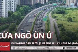 Nhiều cửa ngõ Hà Nội đông đúc vì người dân đổ về sau nghỉ Lễ 2/9