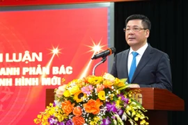 Bộ trưởng Nguyễn Hồng Diên tại lễ tổng kết và trao giải cuộc thi năm 2023. (Ảnh: PV/Vietnam+)