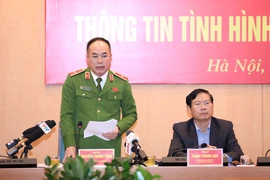 Phó Giám đốc Công an Hà Nội cảnh báo thủ đoạn lừa đảo trên không gian mạng. (Ảnh: Xuân Quảng/Vietnam+)